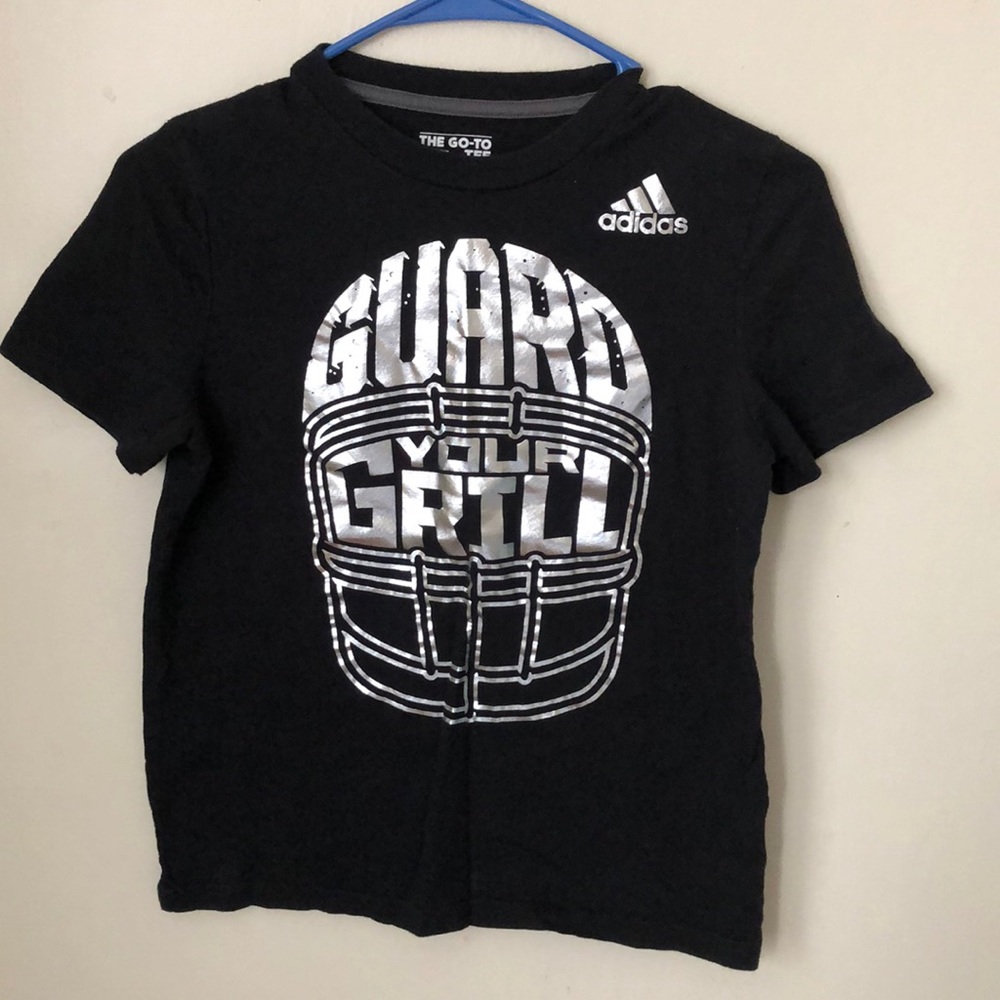Adidas Boy’s Football Foil Graphic Tee, Sz Small